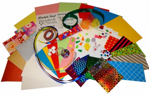 ZESTAW DO SCRAPBOOKING PAPIER KLEJ OZDOBY WIELKANO