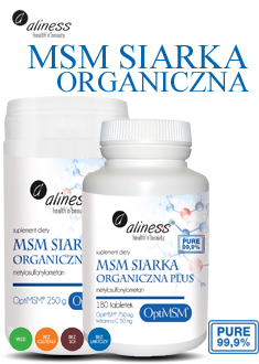 Czysta MSM SIARKA ORGANICZNA 1000mg MOCNA! Aliness