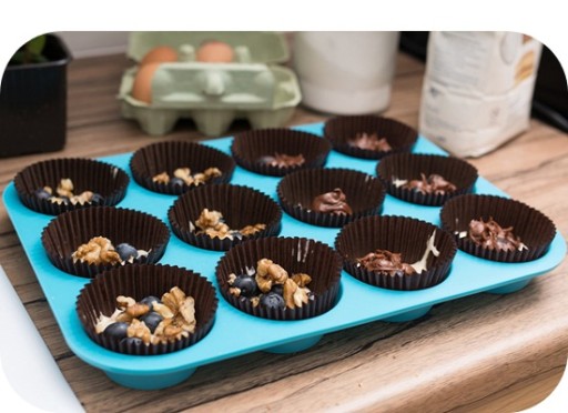 FORMA silikonowa DO MUFFINEK FOREMKA do GALARET DESERÓW BABECZEK 12szt