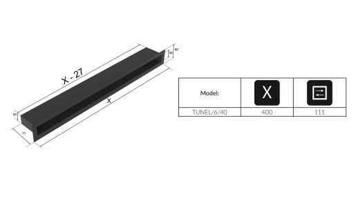 Kratka Kominkowa Wentylacyjna Tunel 6x40 Czarna