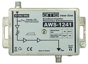 АНТЕННЫЙ УСИЛИТЕЛЬ DVB-T AWS-1241 AMS + РАЗЪЕМ F