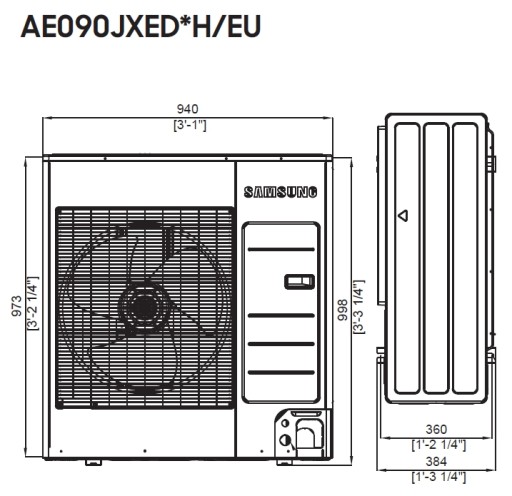 Воздушный тепловой насос Samsung EHS SPLIT 9 кВт