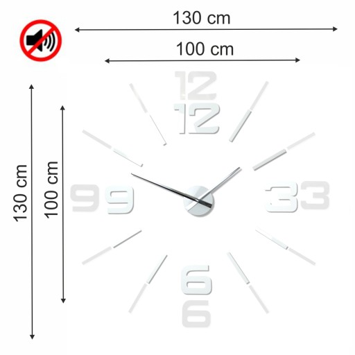 Большие настенные часы своими руками бесшумные 100-130 XXL белые PL