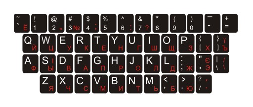 Наклейки на клавиатуру QWERTY + УКРАИНСКАЯ КИРИЛЛИЦА