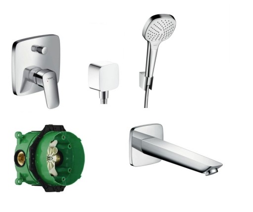 Zestaw wannowy podtynkowy Hansgrohe Logis 5w1