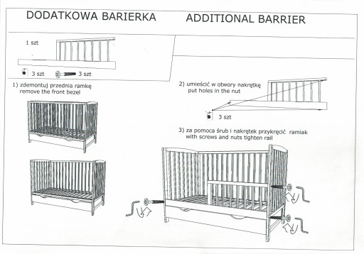 ПЕРИЛА/ЗАБОР ДЛЯ БЕЛОЙ ДЕТСКОЙ кроватки