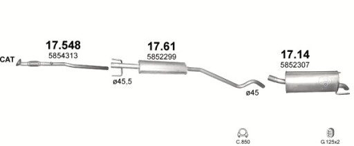 Łącznik elastyczny +rura Opel Astra H poj.1,4+zestaw