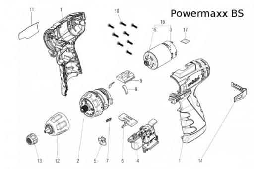 Переключатель отвертки Metabo PowerMaxx BS 10,8 В