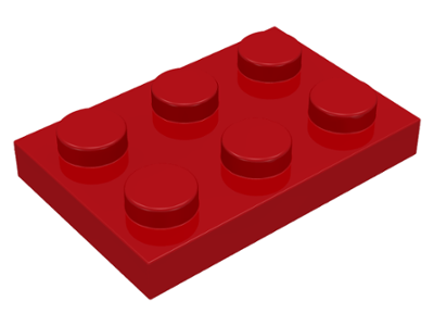 LEGO 3021 302121 Płytka 2x3 czerwona 2szt