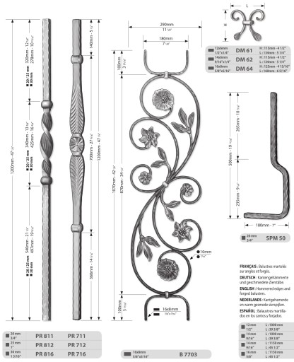 Francuskie balustrady kute schody RUSTIQUE