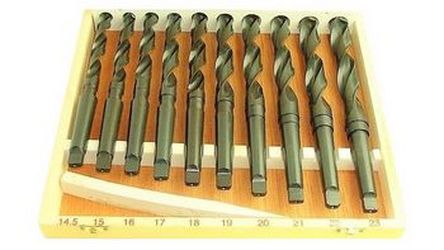 Сверла по металлу HSS MK2 + втулка MK4, набор из 10 шт.