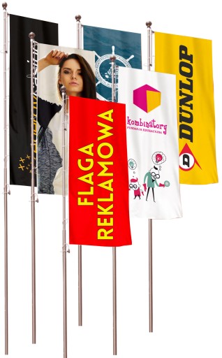 Flaga Reklamowa firmowa 300x70cm Projekt Gratis