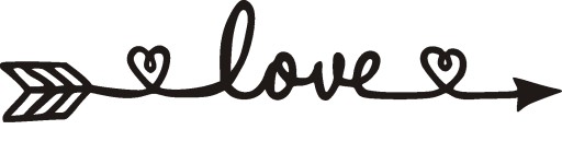 Наклейка на стену LOVE стрелка любовь цитата