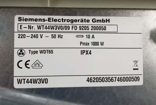 SIEMENS IQ500 WT44W3V0 СУШИЛКА ДЛЯ ОДЕЖДЫ 7 кг A+ FV