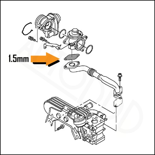 Заглушка EGR 1.9 TDI AUDi SEAT SKODA VW -1,5мм