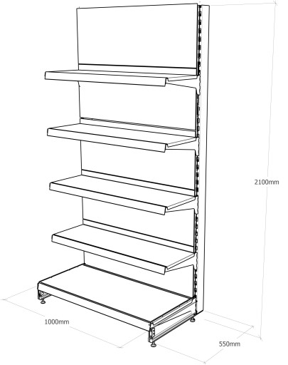 MAGO металлическая стенка ПОЛКА ДЛЯ МАГАЗИНА 210/100/55