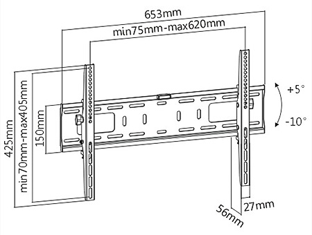 Uchwyt do telewizora LCD LED ścienny, pochylny LP42-46DT 37