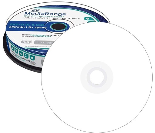 MediaRange DVD+R DL 8,5 ГБ 8x КОРОБКА ДЛЯ ТОРТОВ 10 ШТ.