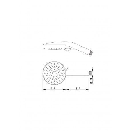 Душевая лейка Hydroland Olivia Chrome 3-FUNCTION