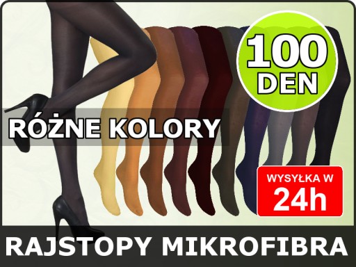 PROMOCJA!!! RAJSTOPY MIKROFIBRA 100 DEN KOLORY r.5