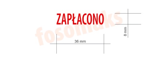 Pieczątka z tekstem ZAPŁACONO