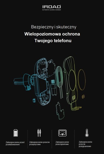 Держатель индукционного зарядного устройства Qi с автоматическим открыванием