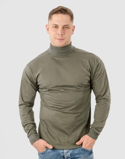 Elegancki Sweter Golf Męski Golfy WXM XXL oliwkowy