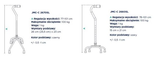 LASKA CZWÓRNÓG INWALIDZKI 4PUNKTY PODPARCIA stabilny wysoki