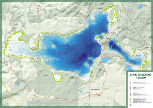 БАТИМЕТРИЧЕСКАЯ КАРТА ОЗЕРА ВЕРЕХОВО+ДРЕНЗНО 1239 г.