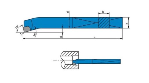 Токарный нож, прямая расточная оправка ISO8 NNWa 16x16 мм