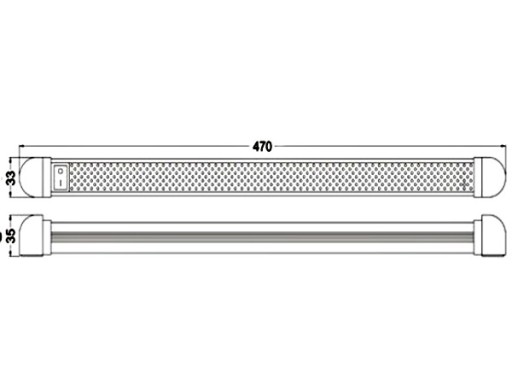 ЛАМПА 30 x LED поворотная 470 мм с выключателем 12 2