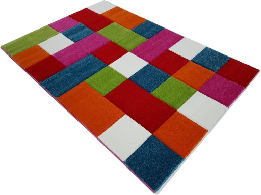 Dywan DIAMOND 3D 200x290 w kwadraty kolorowy daisy