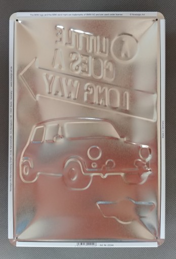 Плакат MINI COOPER, металлическая олово, подарок, 20x30