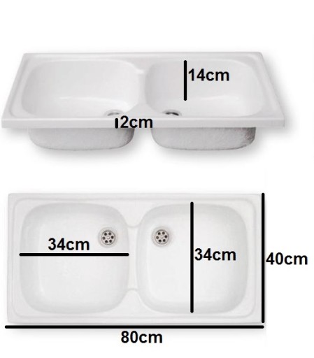 Польская WHITE SINK 80х40 с сифоном и отверстием