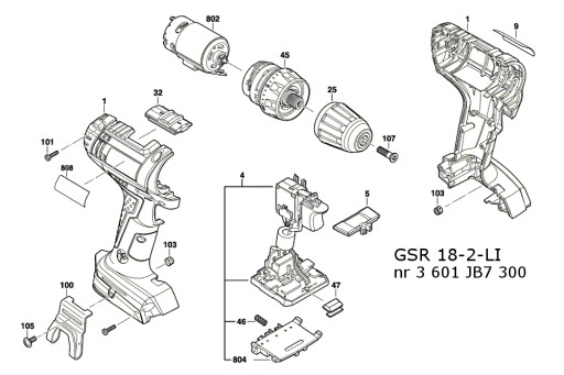 Przekładnia wkrętarki Bosch GSR 18-2-LI. GSR 10,8V-LI-2