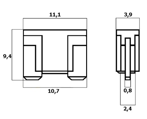 Предохранители ножевые MINI LOW PROFILE 10 шт.