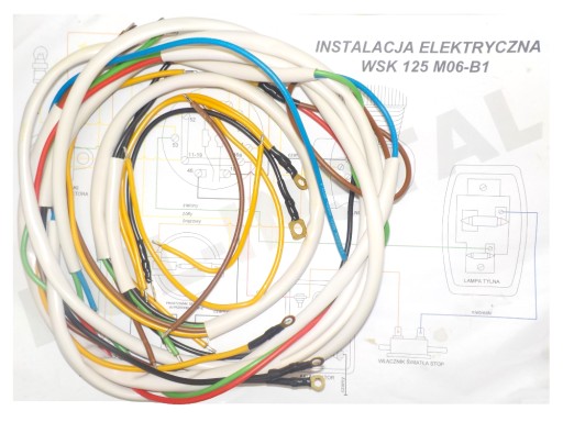 INSTALACJA ELEKTRYCZNA WIĄZKA OPASKI BIAŁA WSK 125 M06-B1