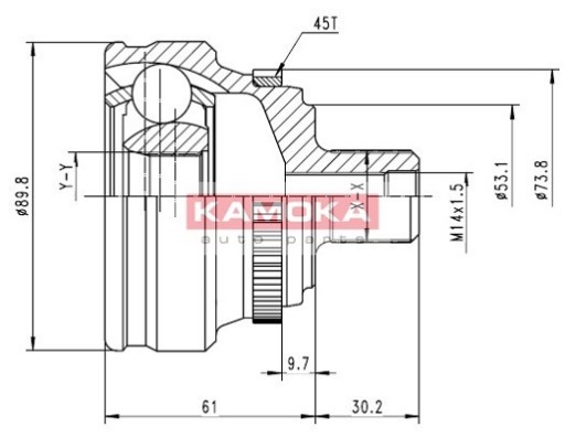 НАРУЖНАЯ ШРУС AUDI 80 B3 B4 с АБС КАМОКА