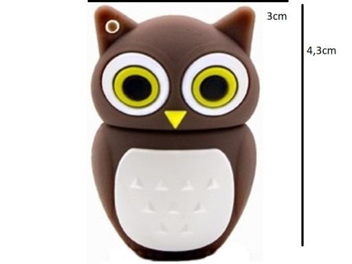 PENDRIVE 3.0 USB 32 GB SOWA BRĄZ CZARNY NIEBIESKI