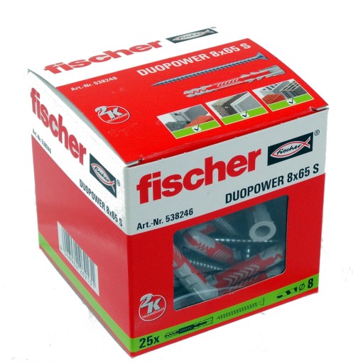 Kołki kołek duopower 6x30 S 50 sztuk + oryginalne wkręty Fischer