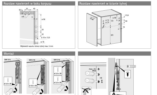 SAH 215 (P+L) Вешалка для шкафа SOLID, HETTICH