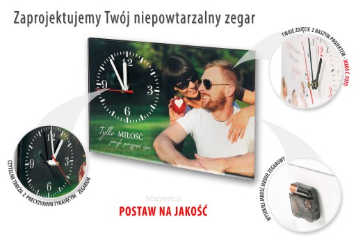 Foto-zegar 20x30 z zdjęciem na AKRYLU duży+projekt