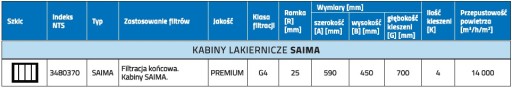 Карманный фильтр, лакированная кабина. 590x450x700 мм 4 кармана