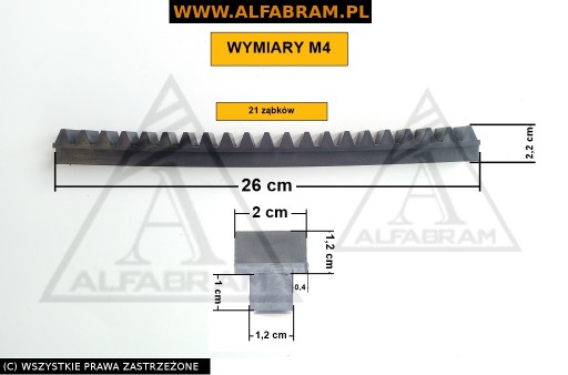 Зубчатая рейка M4 Вишневского