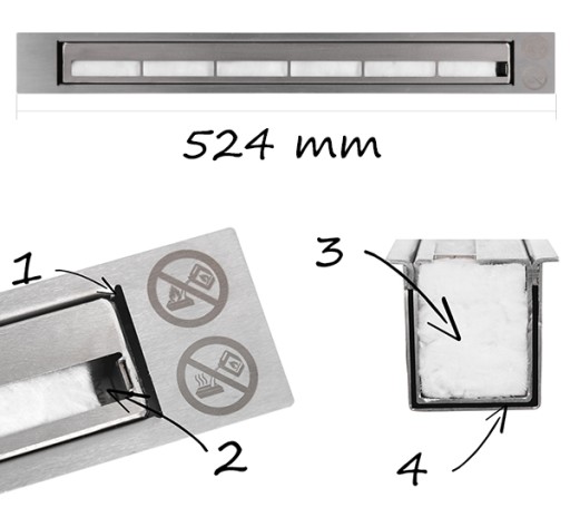 Биокамин со стеклом. Черный 900x400 SAFE TüV