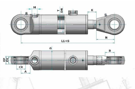 Гидроцилиндр CJ2F-63/36-500Z (двусторонний) для погрузчика TUR Страна