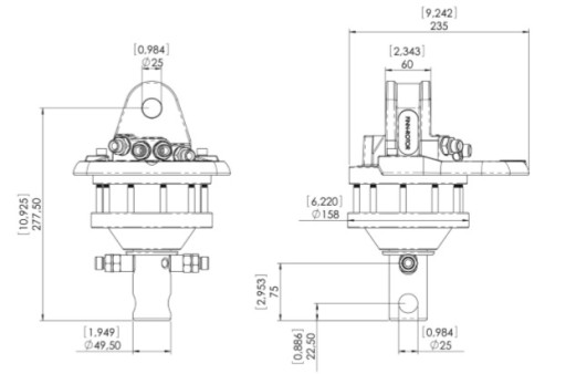 Гидравлический ротатор Finn Rotor CR 300-W25A25 / 3T