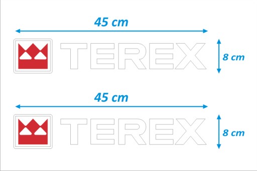 НАКЛЕЙКИ НАКЛЕЙКИ - TEREX - 2 шт. - БЕЛЫЕ.