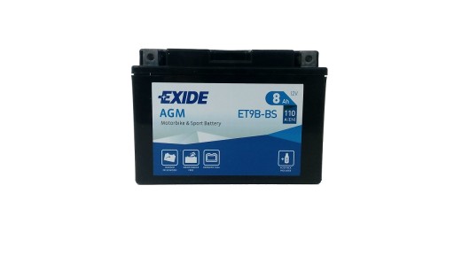 EXIDE BIKE MF AGM АККУМУЛЯТОР YT9B-BS 12В 8Ач 110А