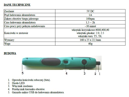 ЭЛЕКТРИЧЕСКАЯ ОТВЕРТКА ПТ-036У PROSKIT 3.6V LI-ION